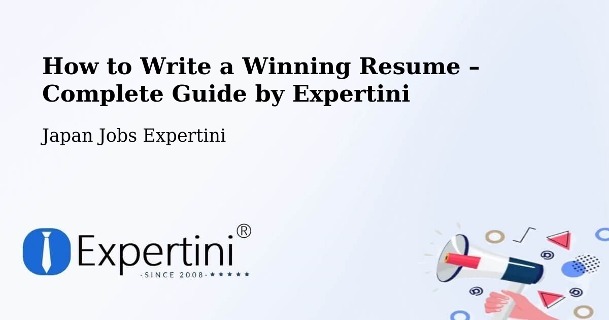 Resume Writing Guide for Job Seekers – Togitsu - Togitsu, Japan Jobs Expertini