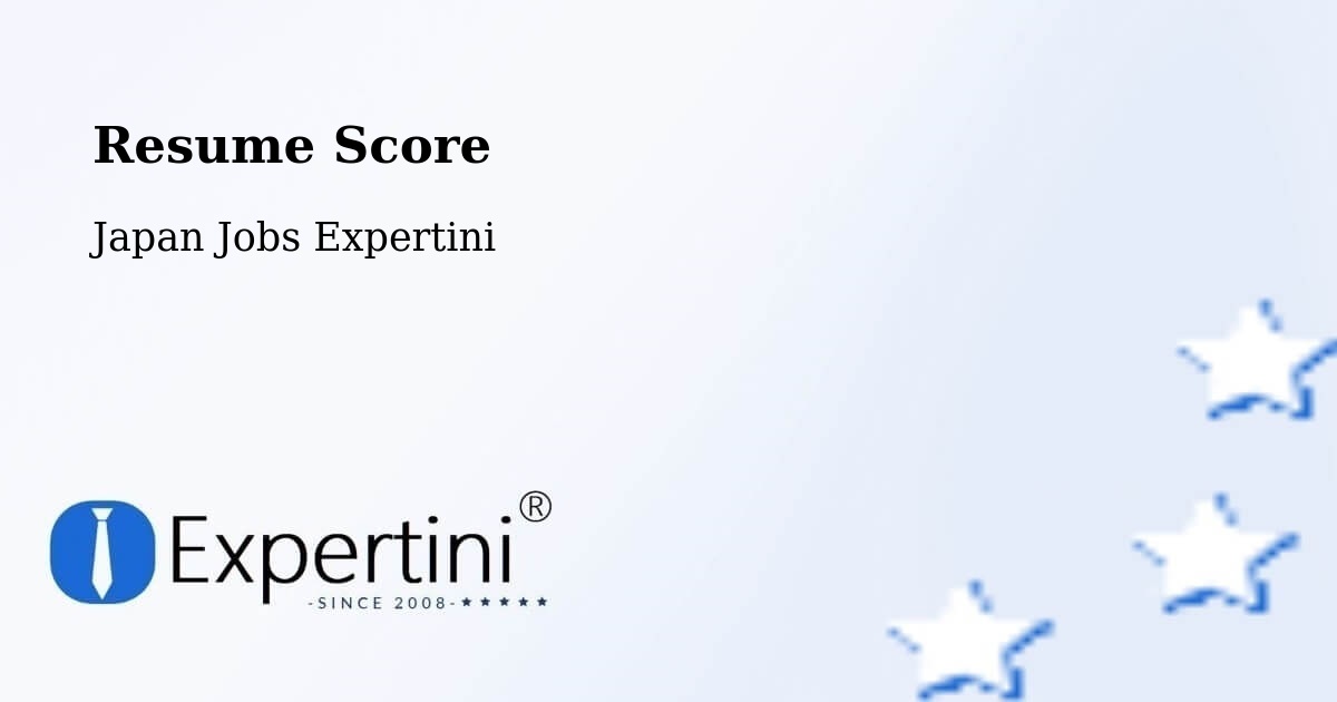 Resume Score & Job Description Match Tool – Togitsu - Japan Jobs Expertini
